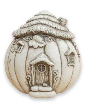 Cast Stone Statue Featuring Fairy Cottage Pumpkin Palace